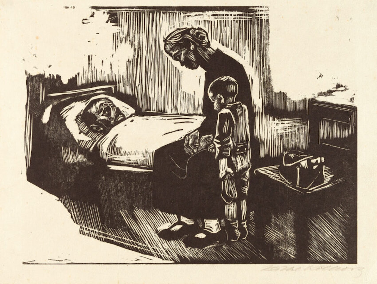 Visit to the hospital. by Kathe Kollwitz