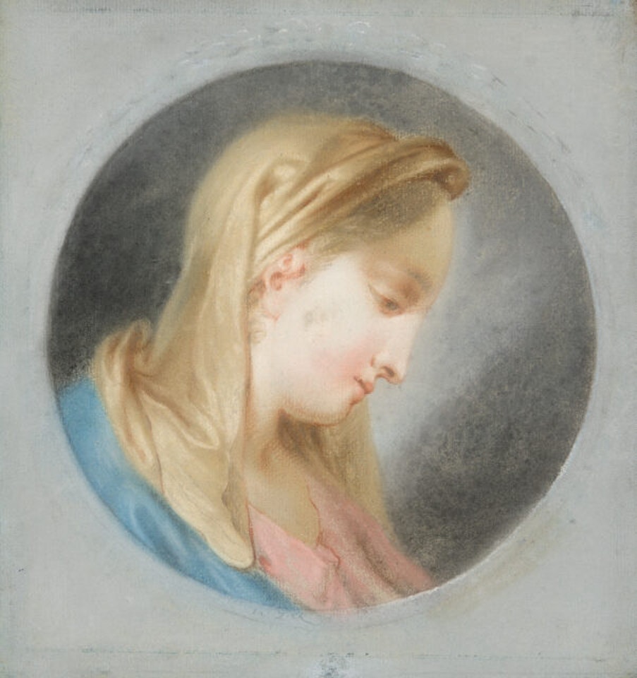 Madonna head. by Januarius Johann Rasso Zick