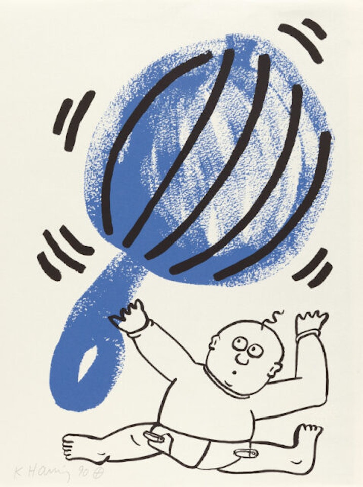 Sheet 2 from the sequence x The story of red + blue by Keith Haring