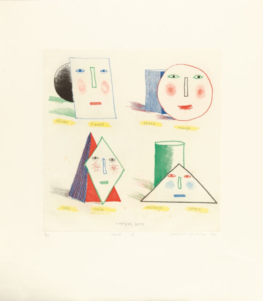 Simplified Faces. by David Hockney