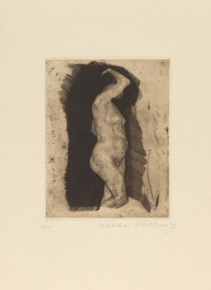 Standing female nude. by Kathe Kollwitz
