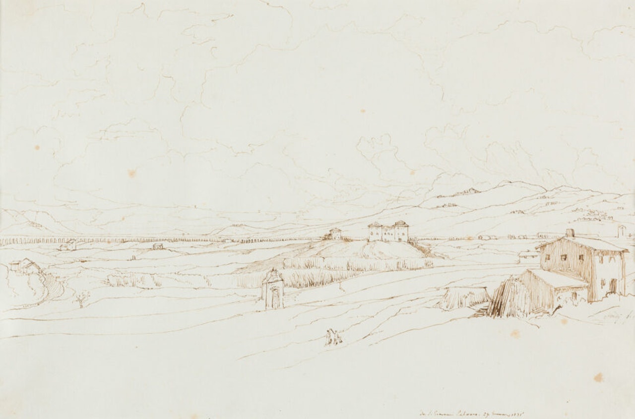 View of the Campagna from San Giovanni in Laterano, Rome by Friedrich Nerly
