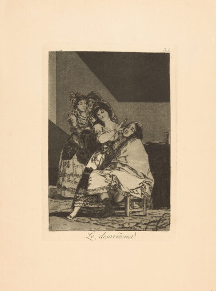 Lot of 3 sheets x Tantalo - Le descañona - Ensayos. by Francisco José de Goya