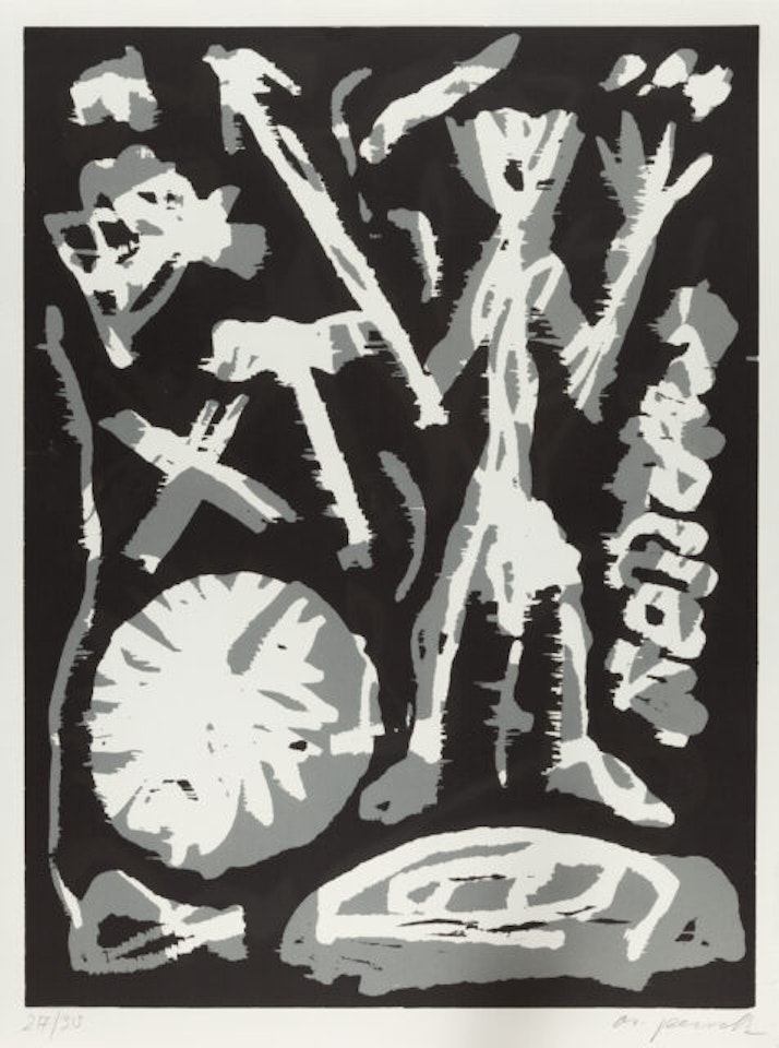 Hunter (gray-black). by A.R. Penck