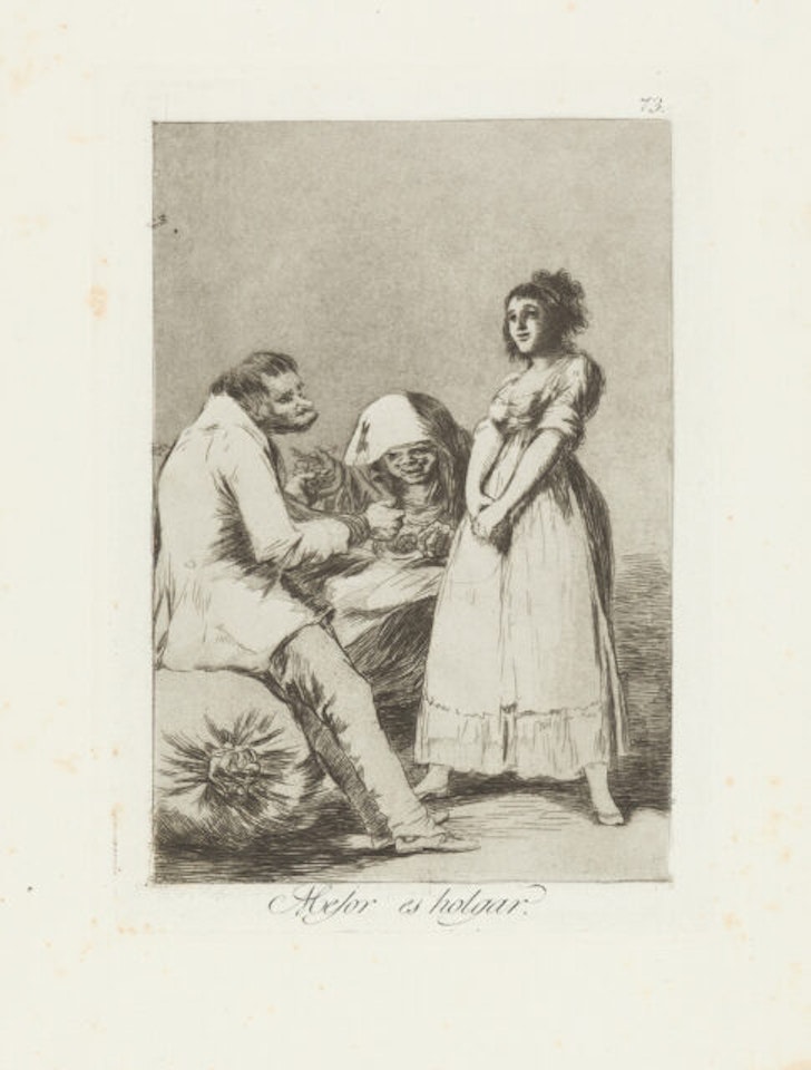 Lot of 2 sheets x Tu que no puedes - Mejor es holgar. by Francisco José de Goya