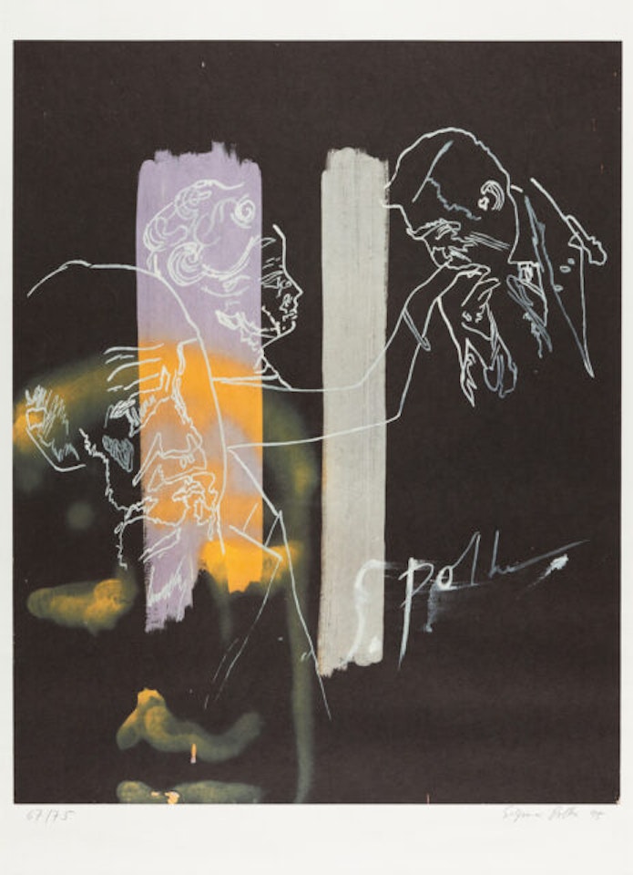 Hand kiss. by Sigmar Polke
