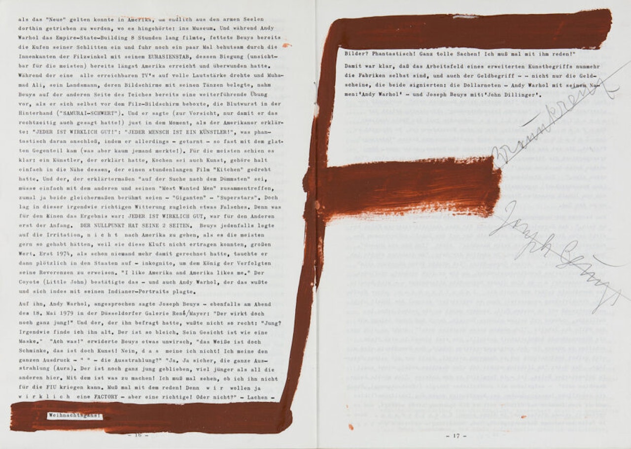 The Warhol-Beuys event. by Joseph Beuys