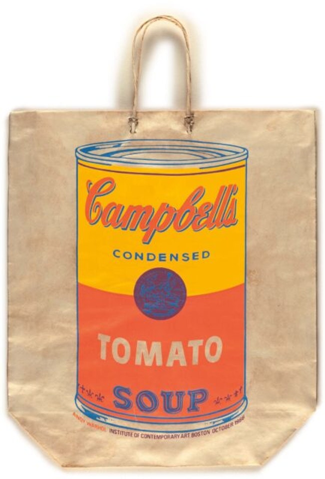 Campbell"s Soup Can on shopping bag. by Andy Warhol