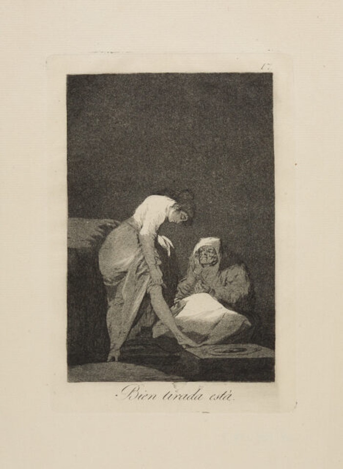Bien tirada està. by Francisco José de Goya