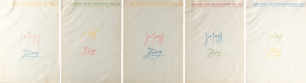 5 felt letters. by Joseph Beuys