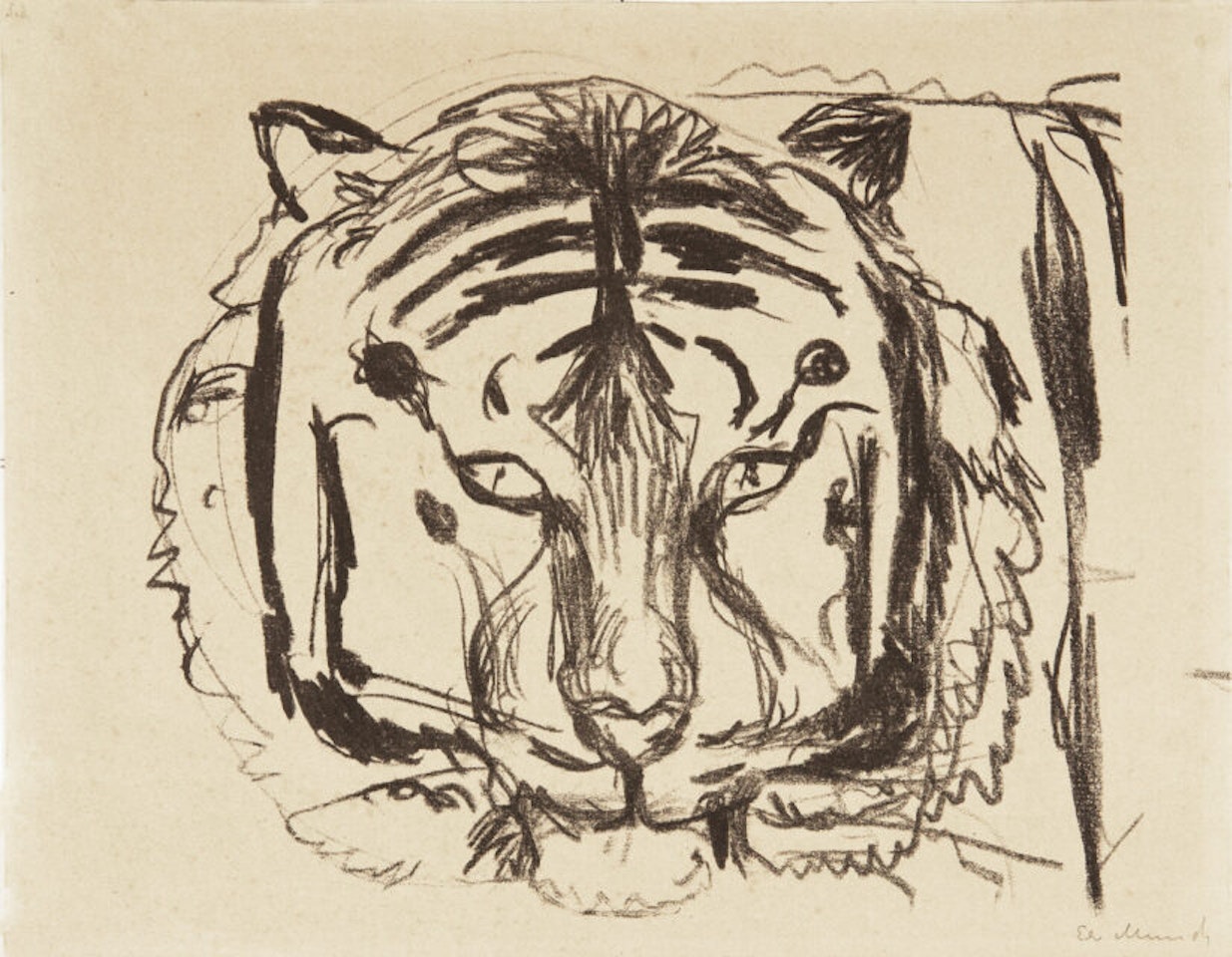 Tiger head by Edvard Munch