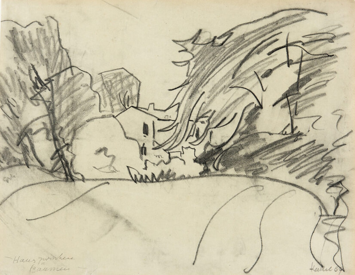 “House between trees”. by Erich Heckel