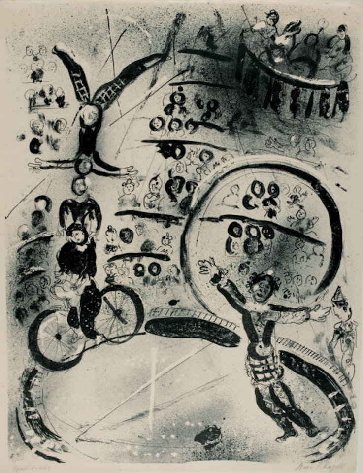 Les Cyclists. by Marc Chagall