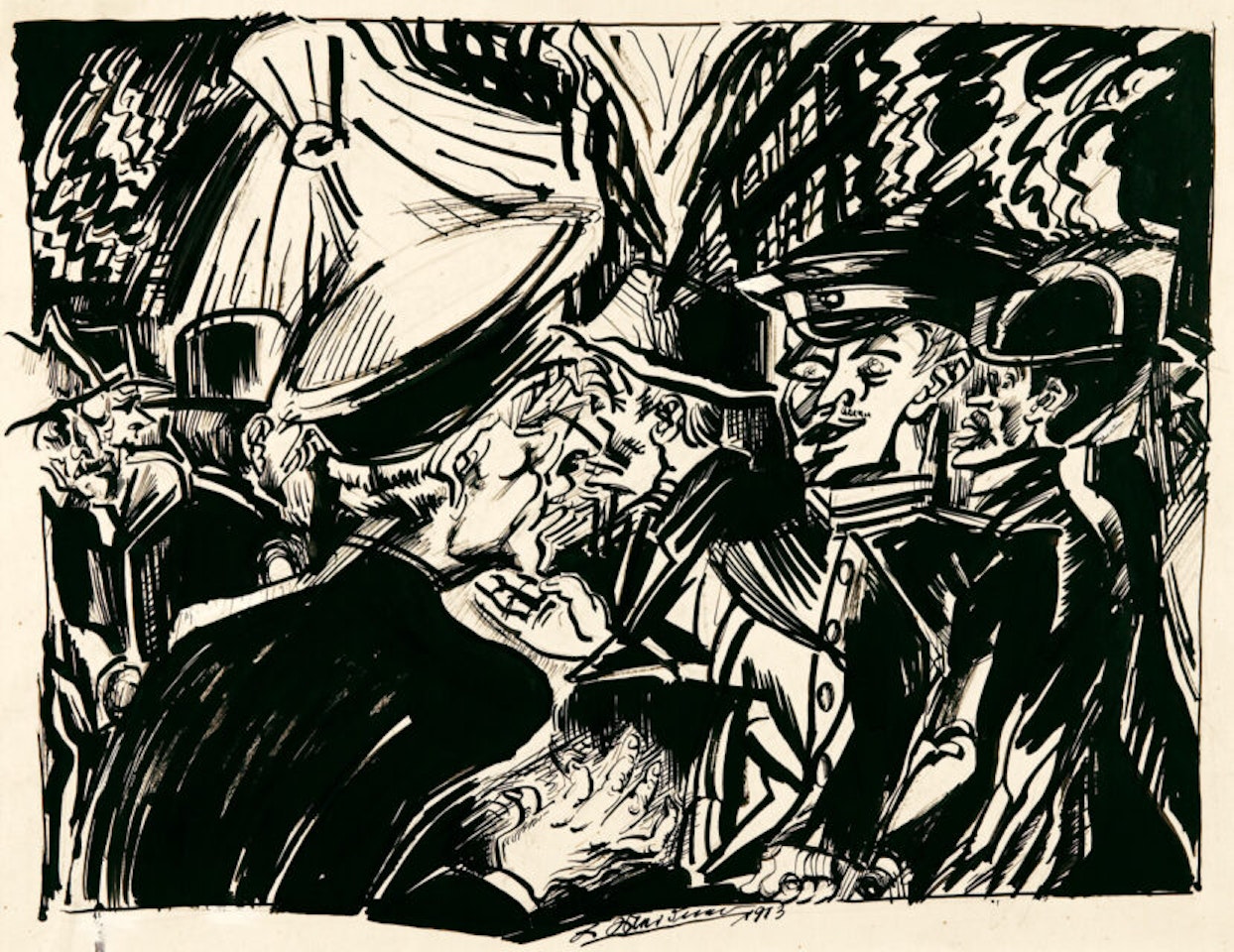 Street scene. by Ludwig Meidner