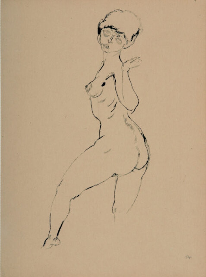 Standing female nude. by George Grosz