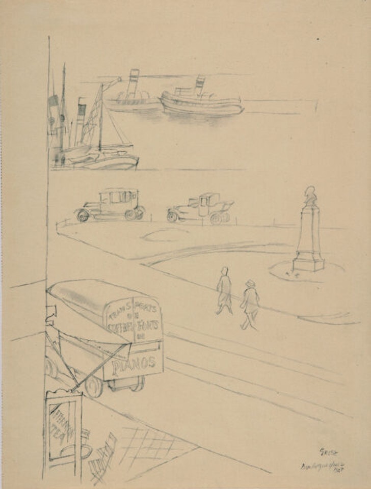 At the harbor, “Boulogne s/mer” by George Grosz