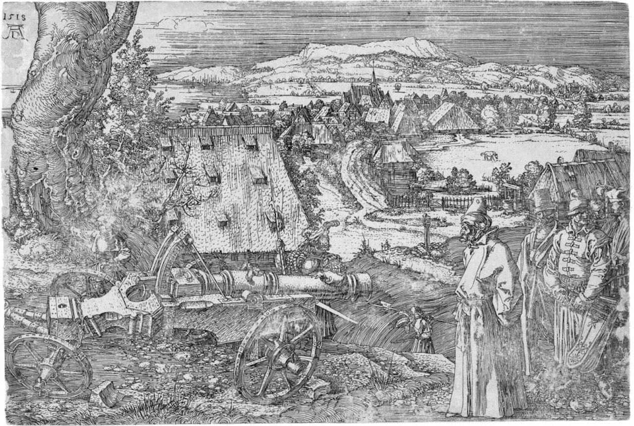 Landschaft mit Kanone. by Albrecht Dürer