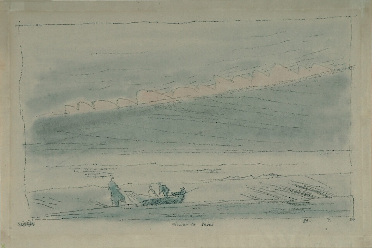 “Fishermen in the Fog”. by Lyonel Feininger