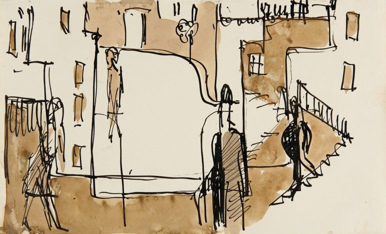 Street scene. by Ernst Ludwig Kirchner