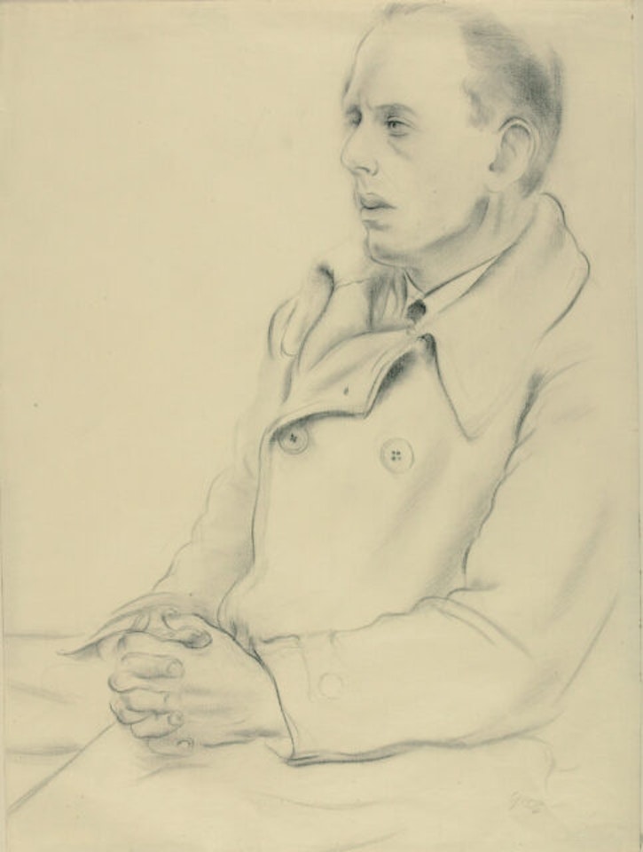Sitting unemployed man by George Grosz