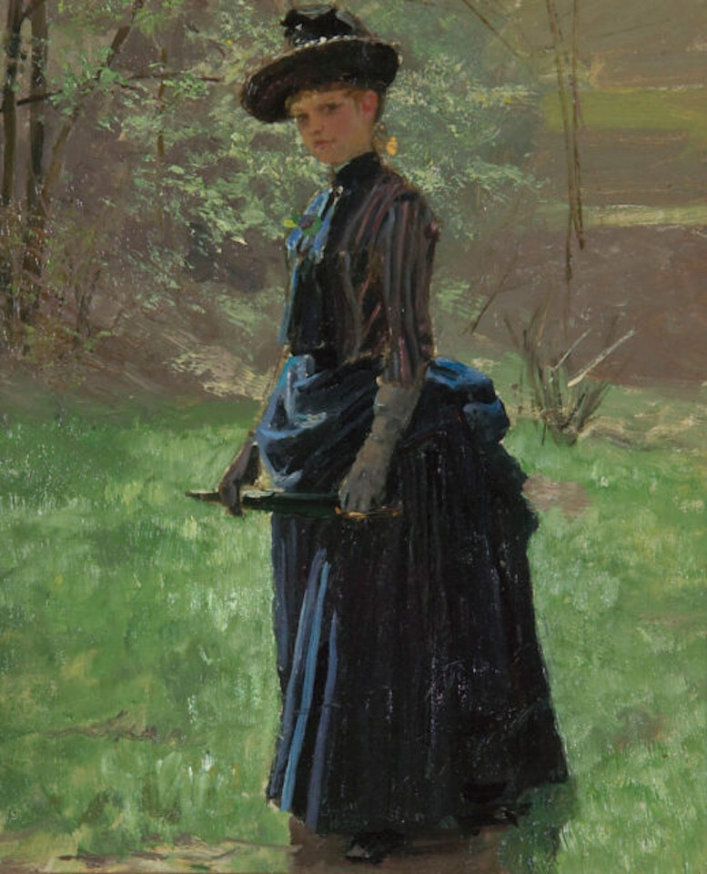 Woman in blue dress (city woman). by Alexander Koester
