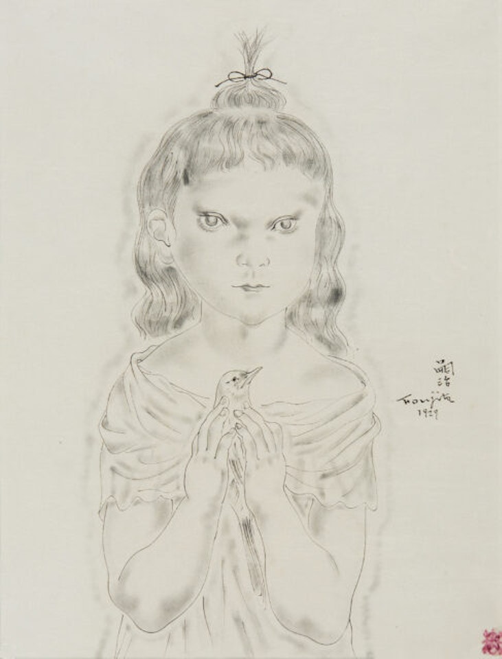 La Fille with l"Oiseau by Leonard Tsuguharu Foujita