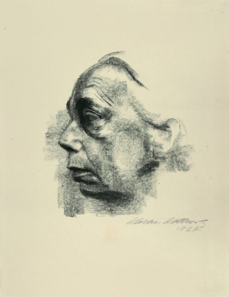 Self-portrait in profile. by Kathe Kollwitz