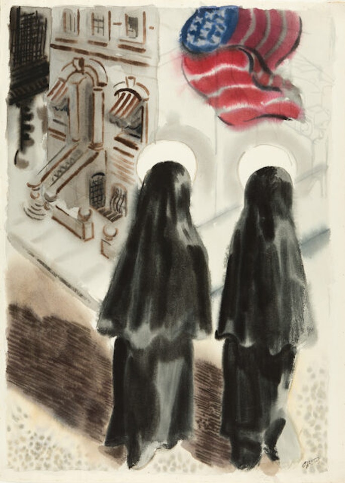 Two nuns in New York City. by George Grosz