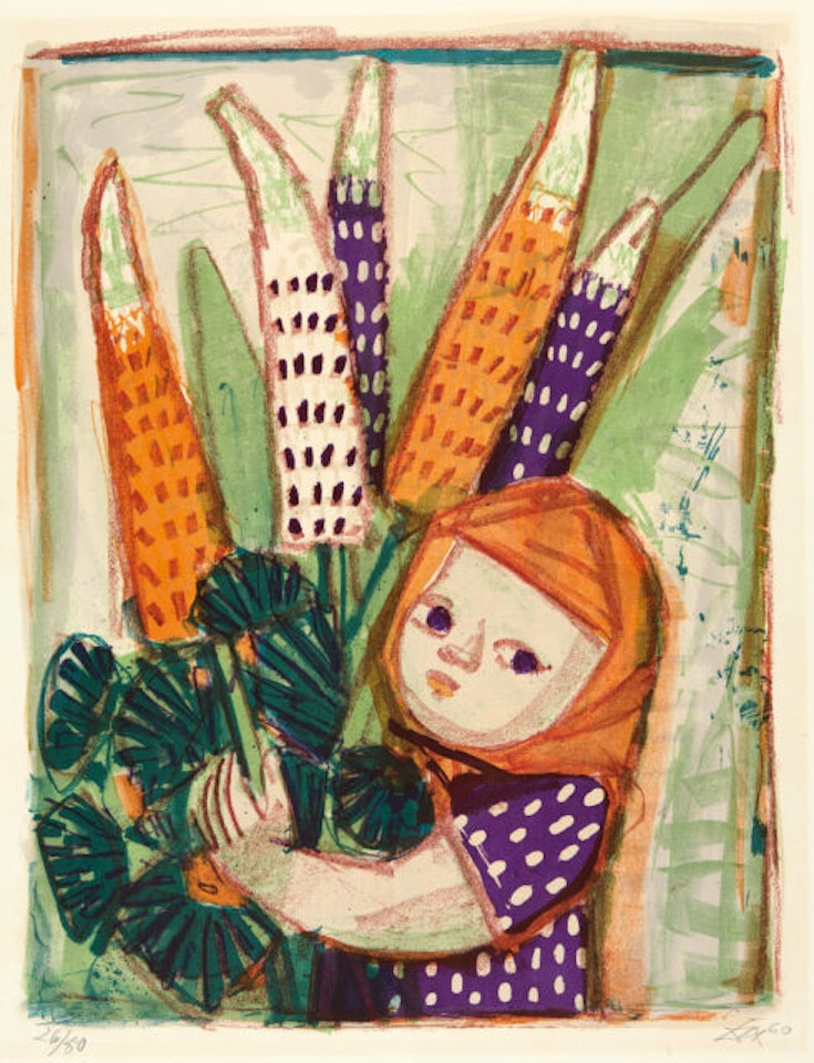 Child with lupins. by Otto Dix