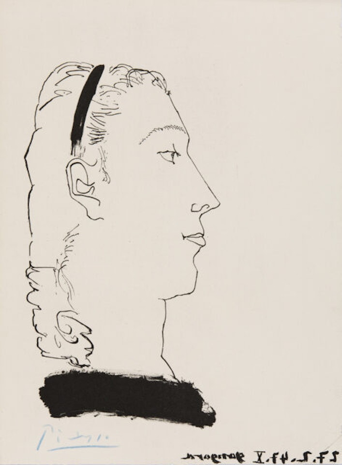 Illustration. Femme Blonde de Profile. by Pablo Picasso