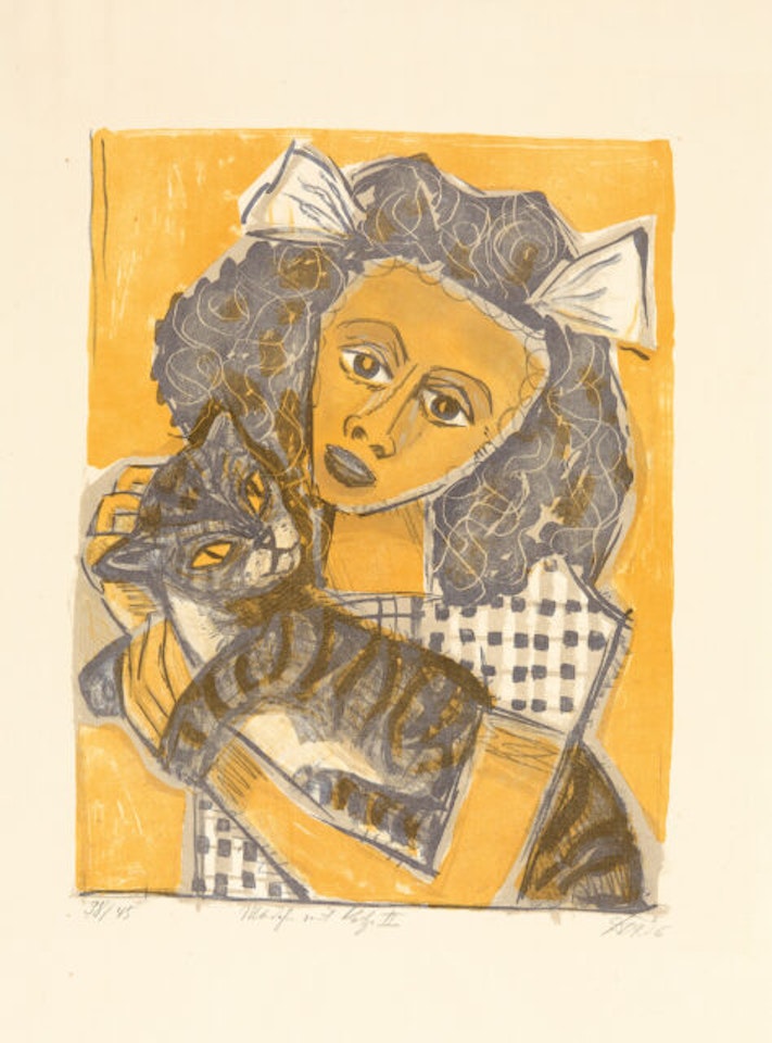 “Girl with Cat II”. by Otto Dix