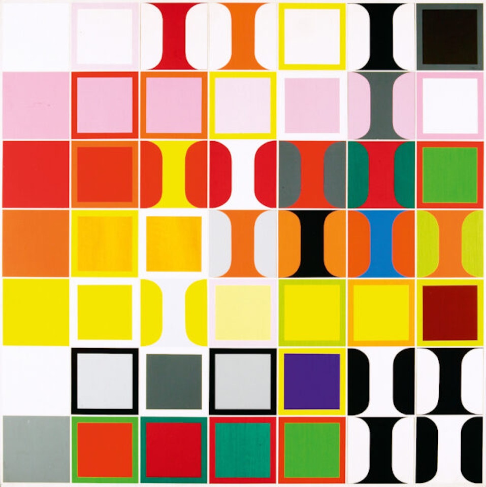 “Two forty-nine squares over white and gray”. by Heinz Kreutz