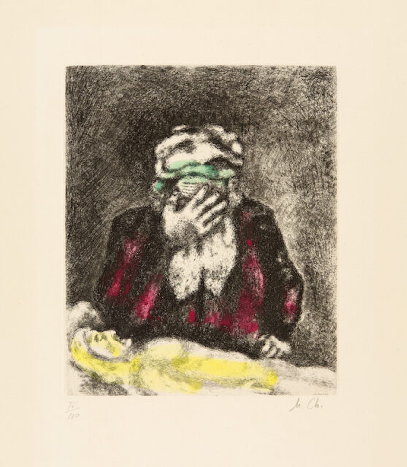 Abraham pleurant Sarah. by Marc Chagall