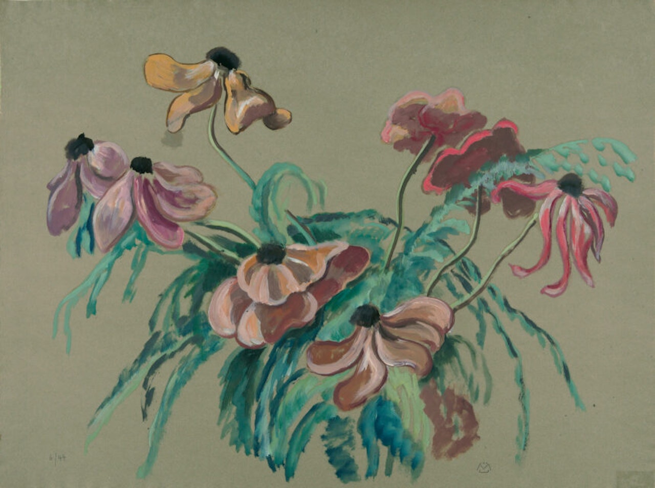 Anemones. by Gabriele Münter