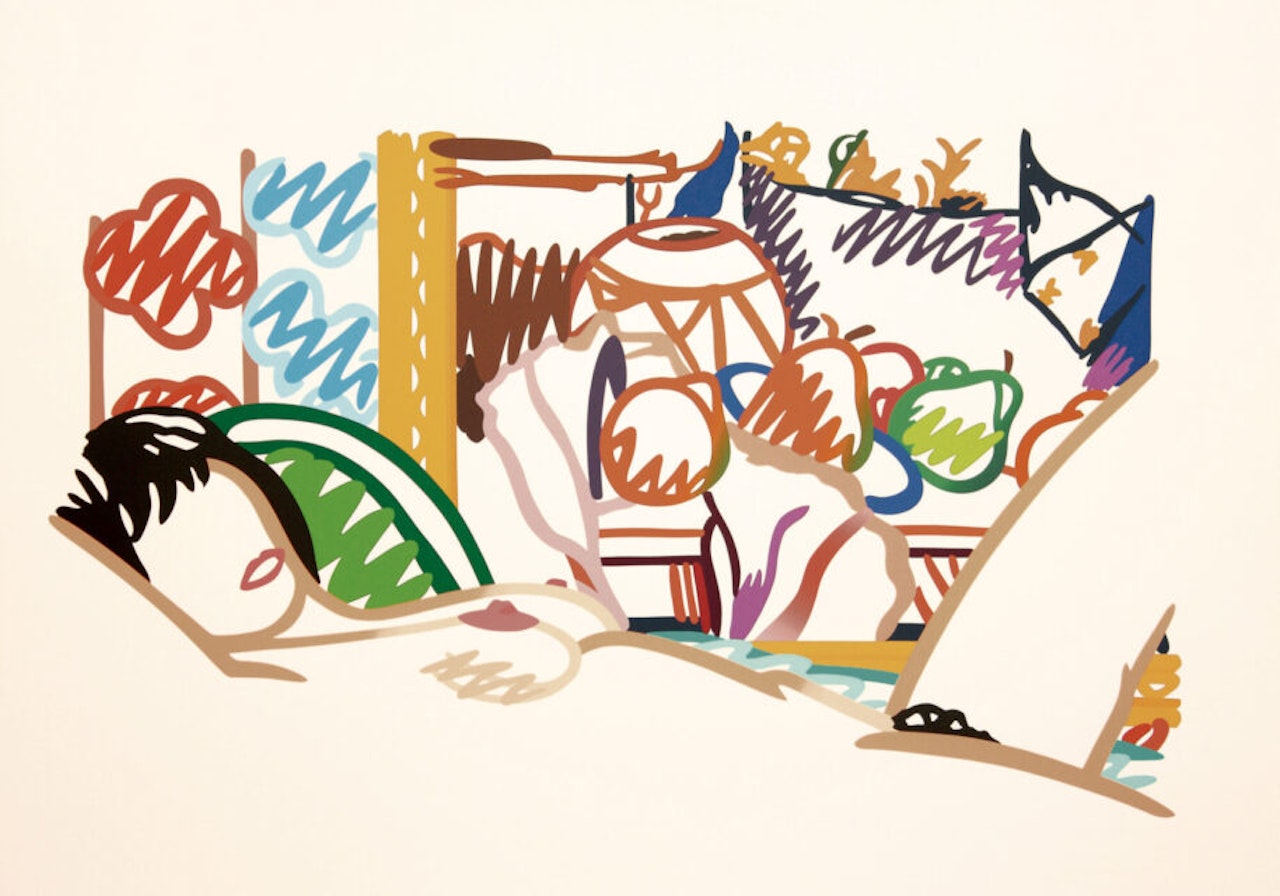 Monica Nude with Cézanne. by Tom Wesselmann