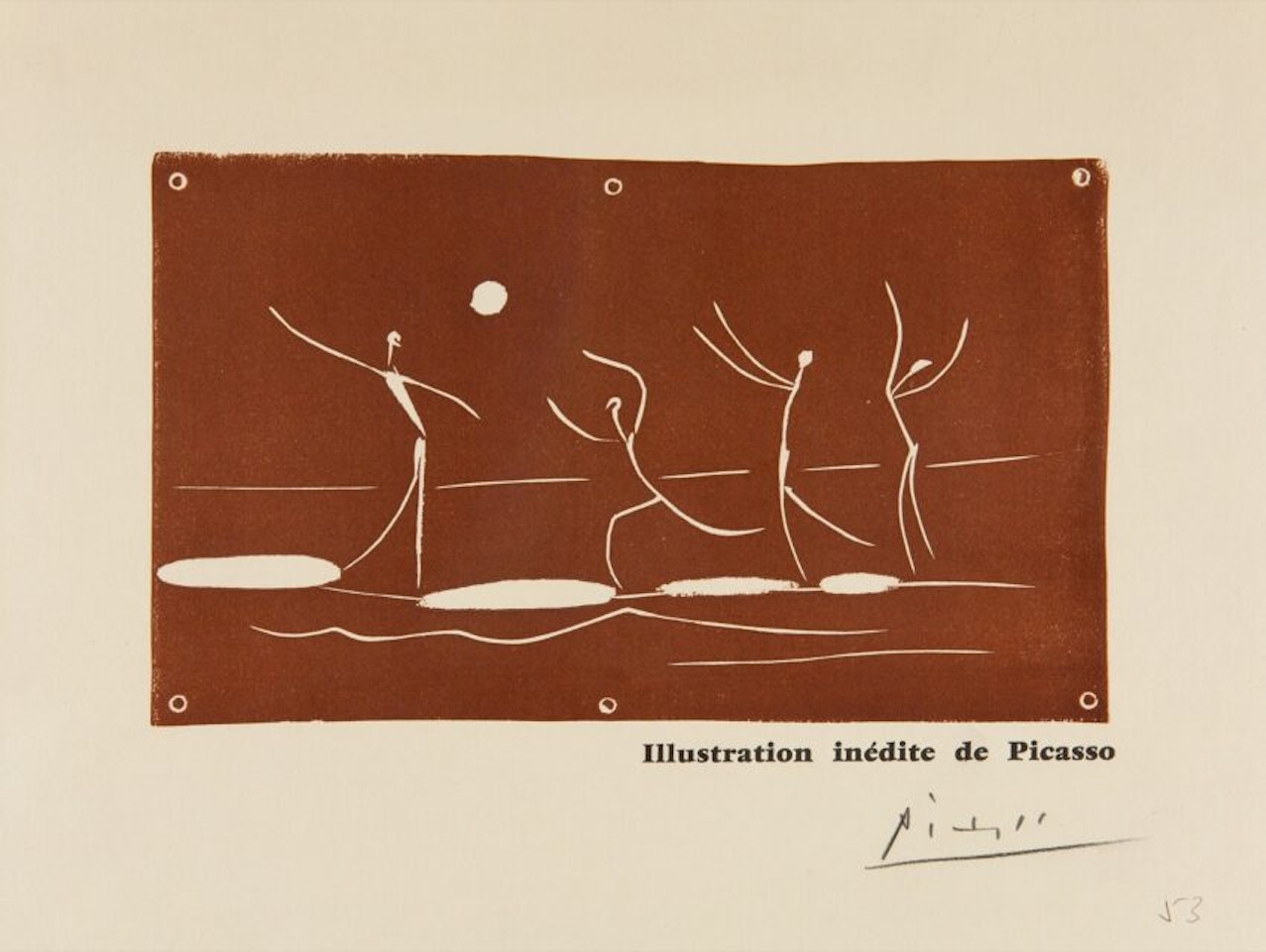 Play the balloon on a beach by Pablo Picasso