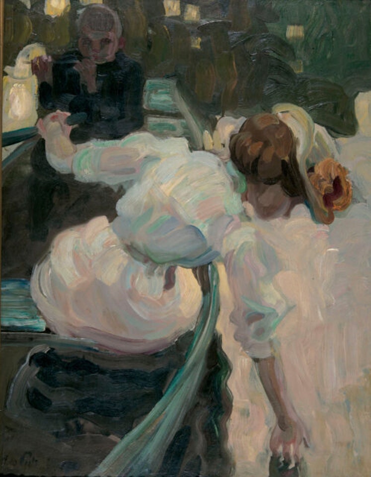 The flute playing. by Leo Putz
