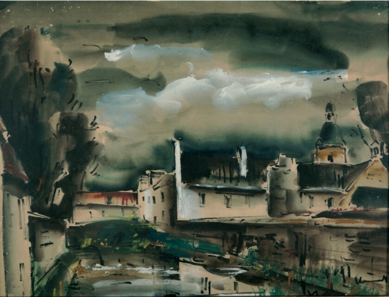 Au long du canale by Maurice de Vlaminck