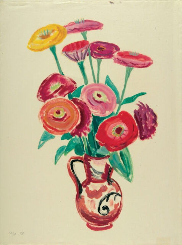 Zinnias. by Gabriele Münter
