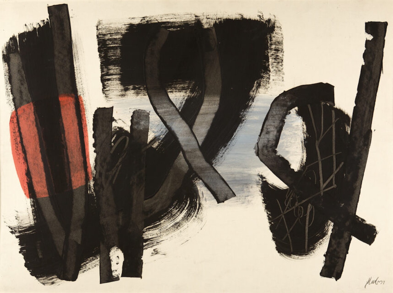 “Red and Gray”. by Fritz Winter