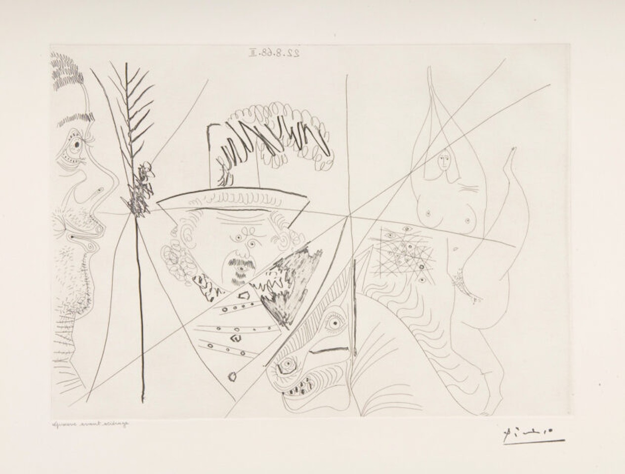 Composition “22.8.68.II”. by Pablo Picasso