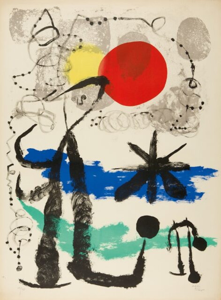 Le voyageur triste. by Joan Miró