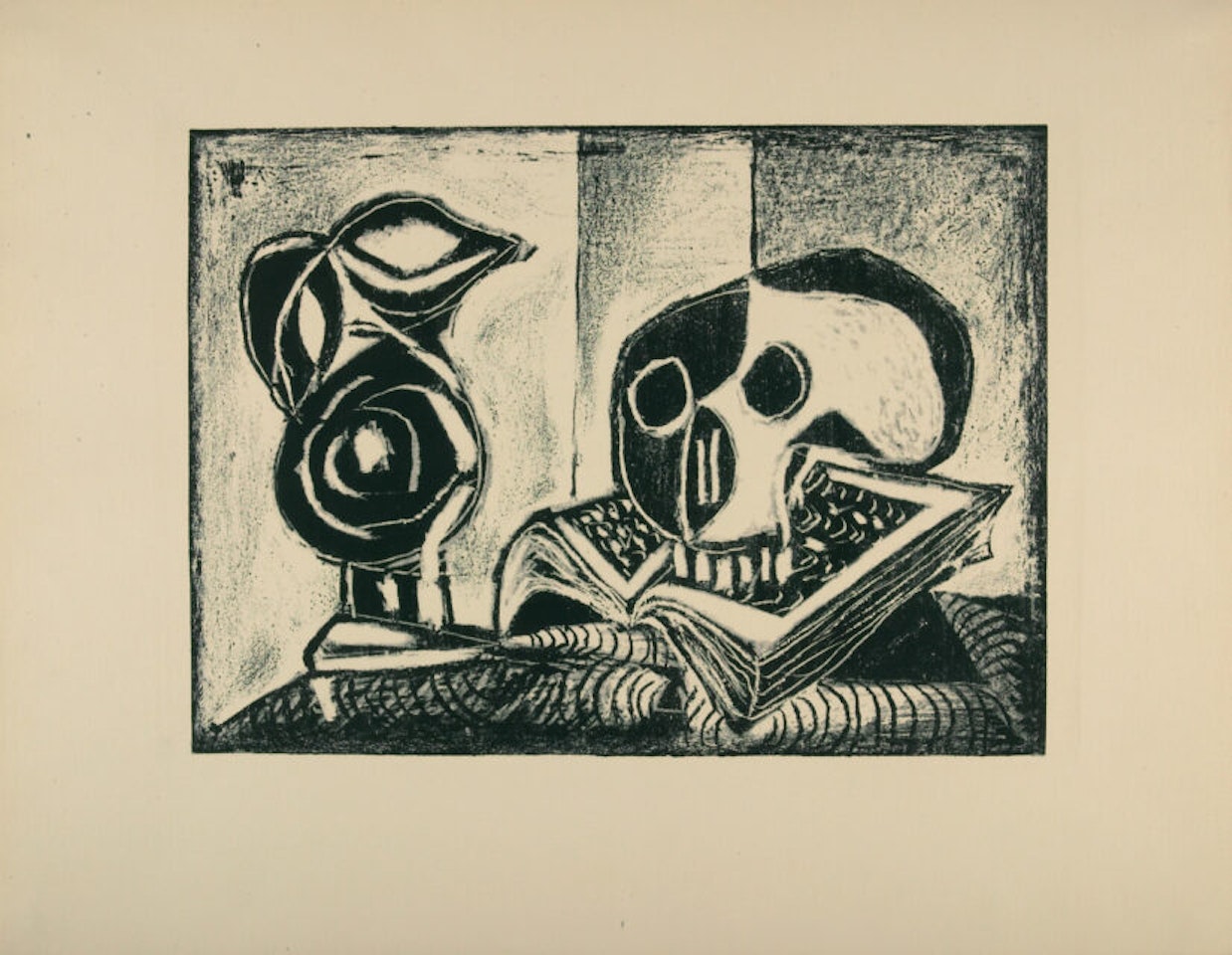 Le pichet black et la tête de mort. by Pablo Picasso