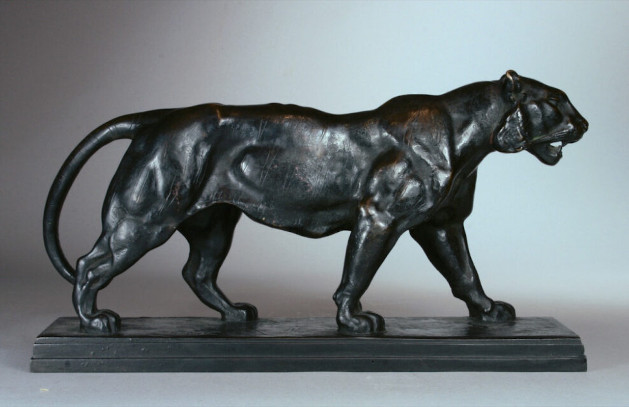Striding tiger. by Antoine-Louis Barye