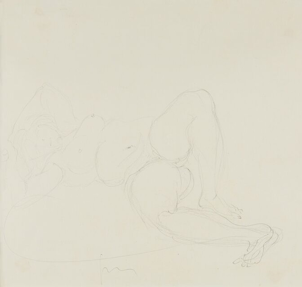 Rosario di Santa Fé/Argentinien - Comabbio bei Varese; Concetto spaziale (Reclining female nude). by Lucio Fontana