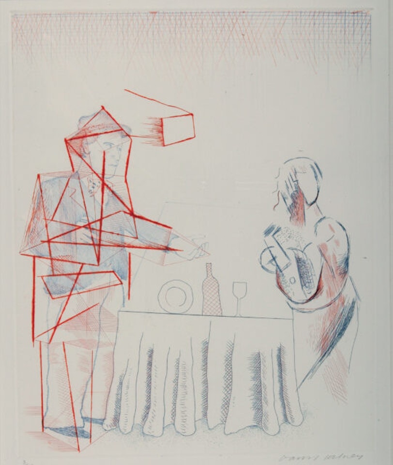 Figures with Still Life. by David Hockney
