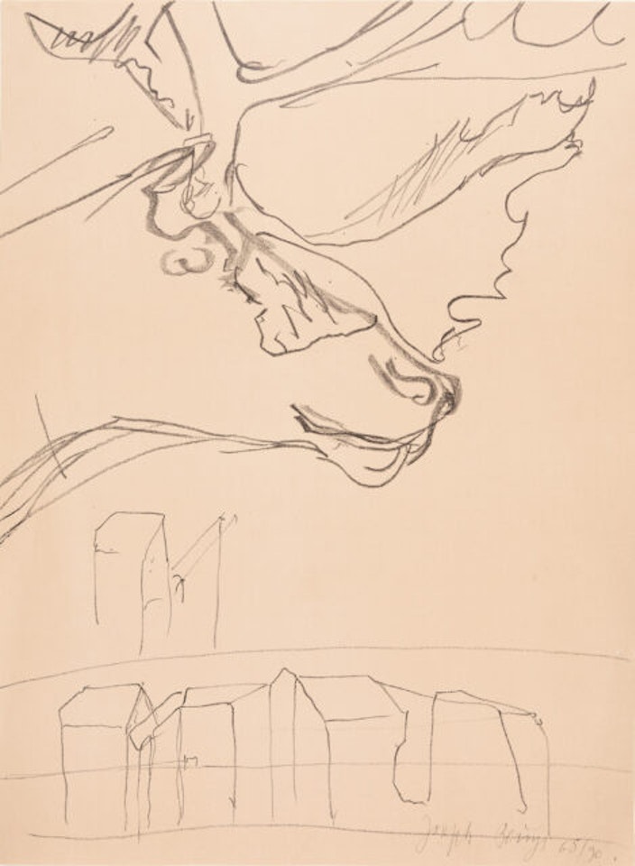 Series of 3 sheets: triptych. by Joseph Beuys