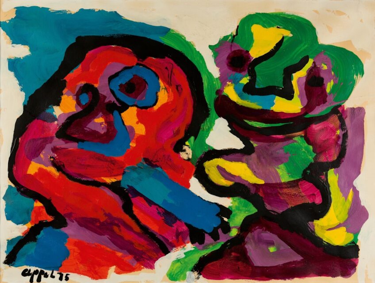 Deux Personnages. by Karel Appel