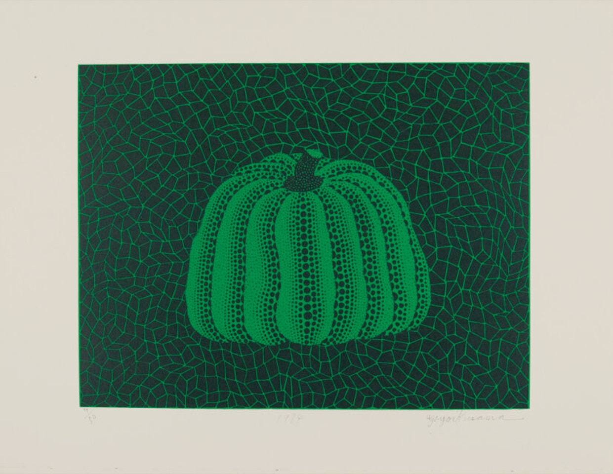 Matsumoto - lebt und arbeitet in Tokyo; Pumpkin (green). by Yayoi Kusama