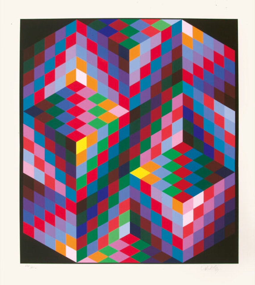 Series of 9 sheets: Diam. by Victor Vasarely